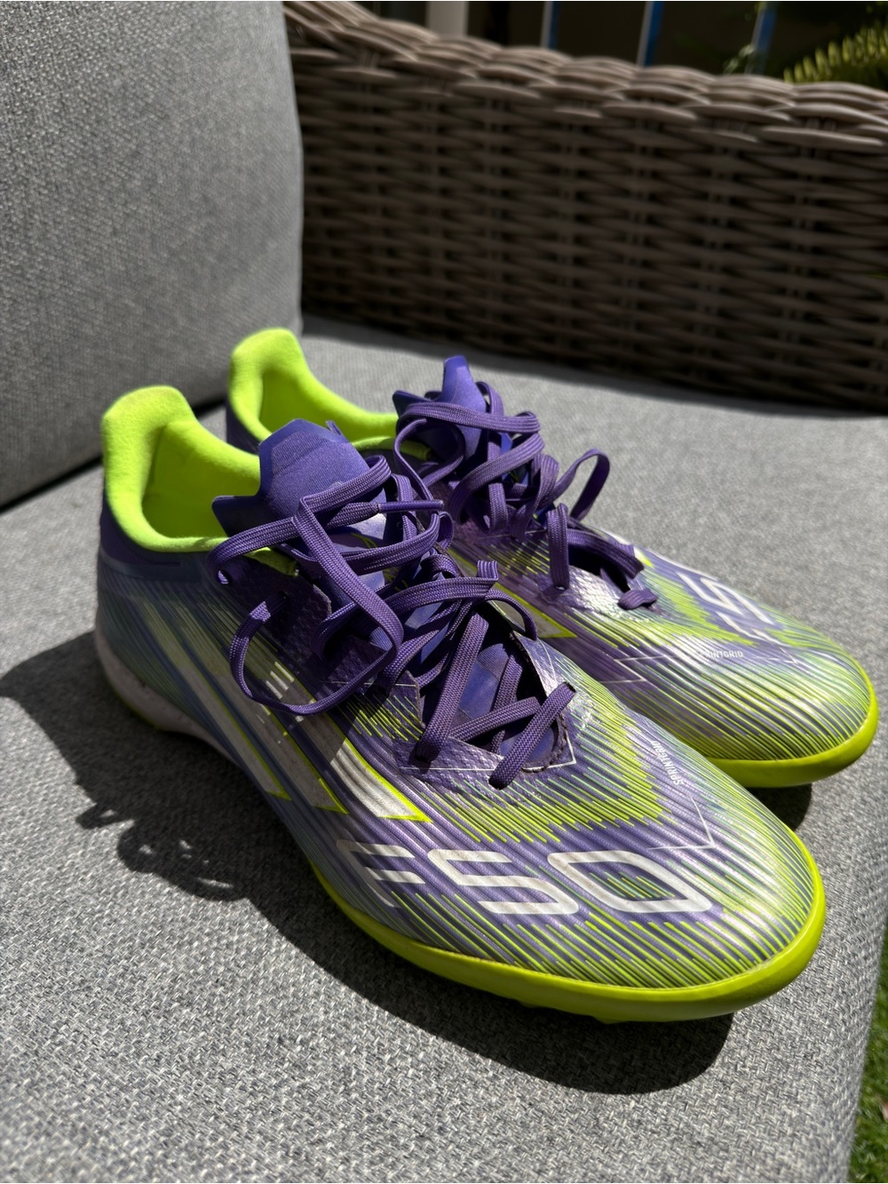 adidas Purple and Neon Green Women's Athletic Shoes
